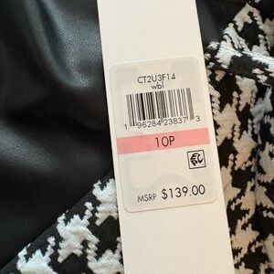 Black and White Houndstooth Skirt